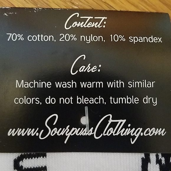 Sourpuss White W/ Black Bones Knee High Socks - Picture 6 of 6